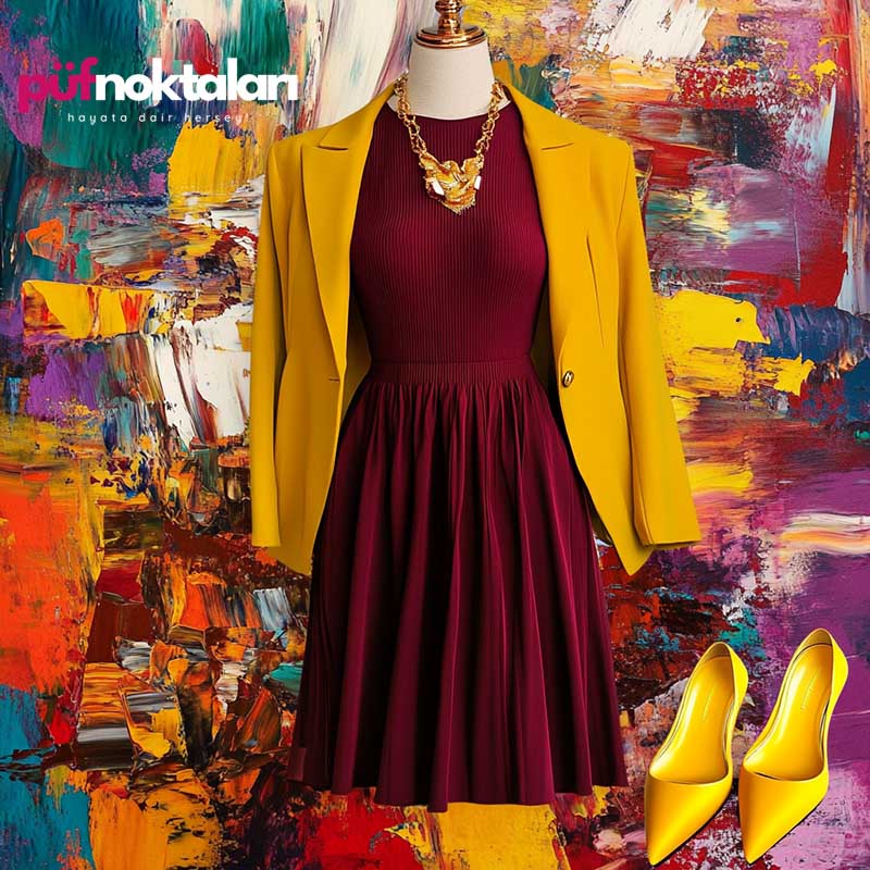 bordo elbise